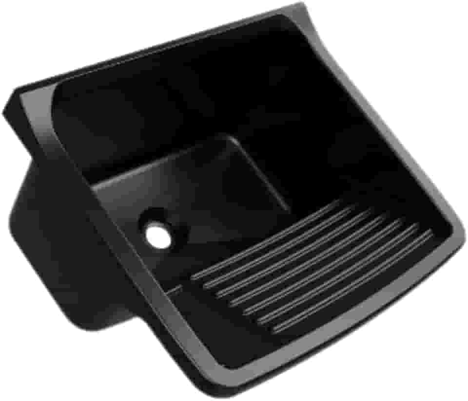 Tanque Pvc 28l De Lavar Roupa 48x52cm Preto Com Válvula