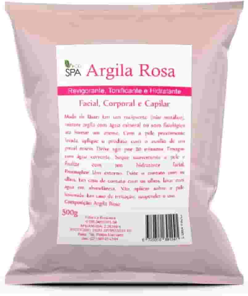 Argila Verde, Preta, Rosa, Branca, Amarela, Mascara Facial - Capilar 500g (ROSA 500G)