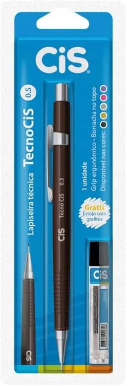Lapiseira Técnica com Borracha + Grafite, CiS, TecnoCIS, 3.8301, 0.3mm, Marrom