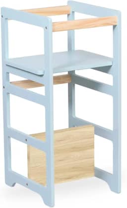 Torre De Aprendizagem Montessoriana Regula Criança Azul Bebê