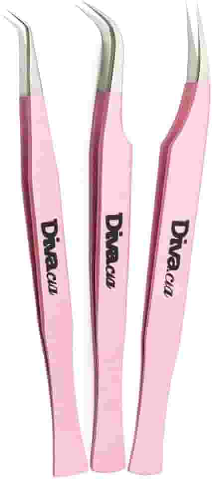 Kit 3 Pinças Extensão De Cílios Alta Precisão Para Volume Russo, Mega Volume, Fios Tecnológicos Lash Designer