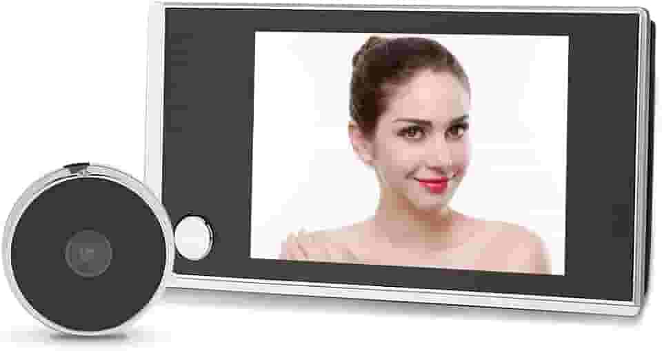Visualizador de porta digital, visor de câmera olho mágico LCD de 3,5 polegadas, visor de olho mágico de foto grande angular de 120 graus, monitor de segurança doméstica de campainha