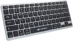 C3Tech, K-BT50BK, Teclado Bluetooth Recarregável, sem fio, compacto atalhos Multimidia Anti-Respingo bateria interna recarregavel com cabo USB tipo C, Preto