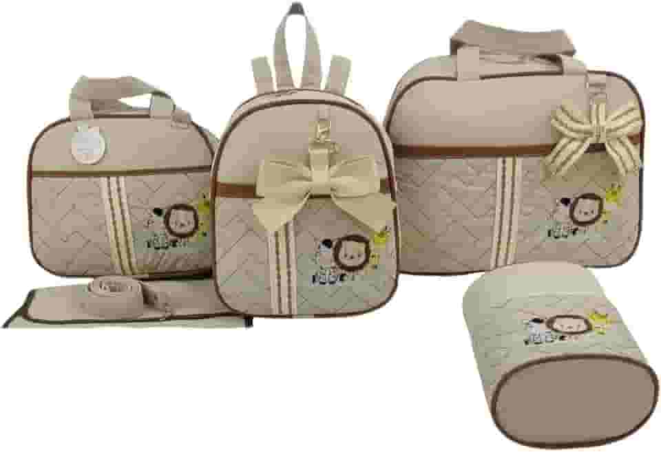 BOLSA MATERNIDADE 5 PEÇAS SAFARI BABY MENINO (Bege)