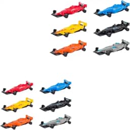 Kit de Miniaturas de Fórmula 1 com 6 Carrinhos e 2 Pistas Ejetoras, Brinquedo para Crianças
