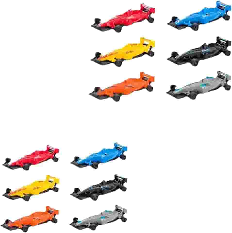 Kit de Miniaturas de Fórmula 1 com 6 Carrinhos e 2 Pistas Ejetoras, Brinquedo para Crianças