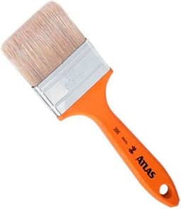 Atlas - Trincha Média de 1 1/2" com Cerdas Brancas Selecionadas para Pintura em Verniz e Stain.