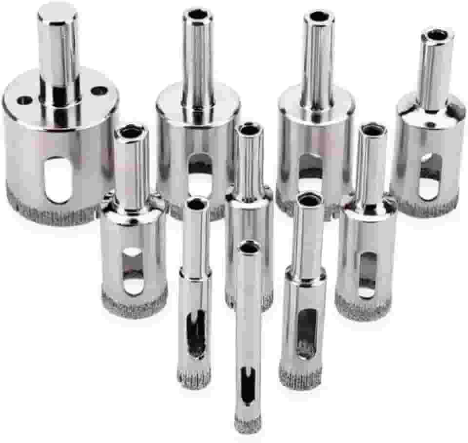 JOGO COM 10 BROCAS DIAMANTADAS 6-30MM