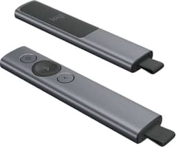 Apresentador sem fio Logitech Spotlight com Conexão USB ou Bluetooth, Aplicativo para Personalização de Botões e Alertas e Bateria Recarregável - Cinza