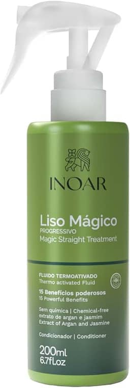Inoar, Fluido Termoativado Inoar Liso Mágico, Efeito Liso Instantâneo, Proteção Térmica, Antifrizz, Sem Enxágue - 200ml