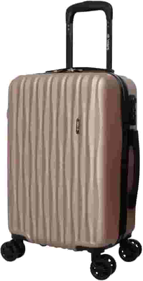 Yin's Mala Bordo 55x35x25 10kg, Padrão ANAC, com Rodas 360° Silenciosas, Cadeado Fixo Integrado, Rígida, em ABS Resistente e Leve, para Viagem - Rosé