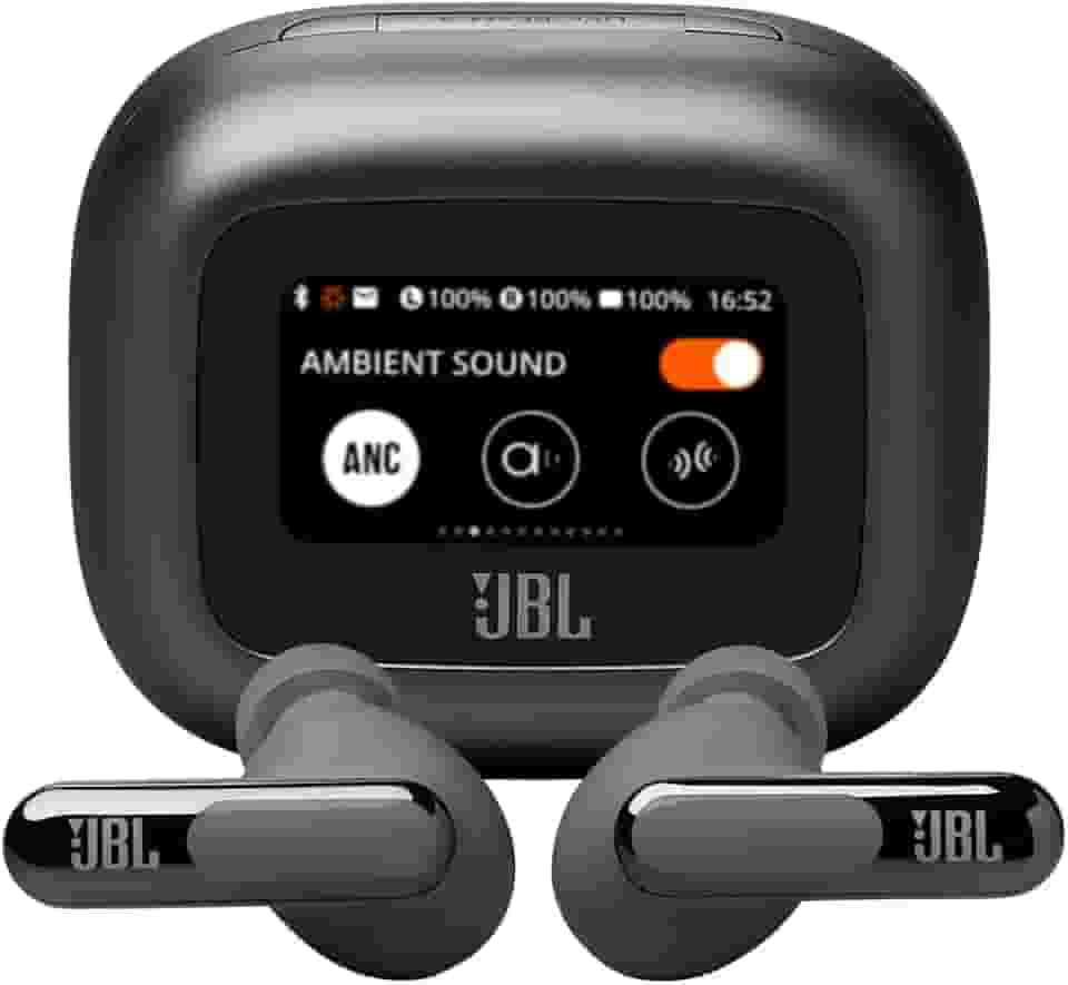 JBL, Fone de Ouvido Bluetooth, Live Beam 3, In-ear, Tela de 1.45", Cancelamento de Ruído - Preto