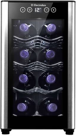 Adega ACB08 Electrolux 8 garrafas 1 Porta Preta Acabamento em Alumínio - Bivolt