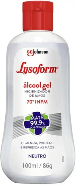 Lysoform Alcool em Gel 70 INPM, Desinfetante e Higienizador, 100ml