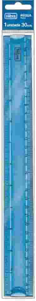 Tilibra - Regua 30cm Flexivel Azul Bl, Multicor