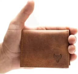 Carteira Masculina 100% Couro Legítimo Modelo Em L (Wisky)