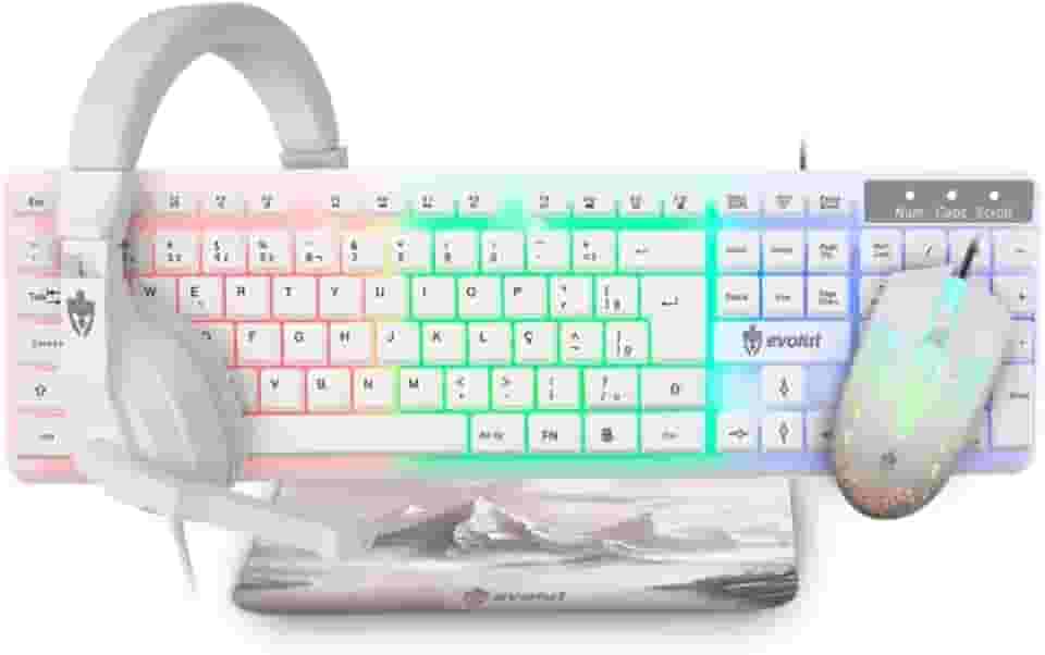 Kit Gamer Evolut Starter 4x1, Rainbow, Branco, Eg-55