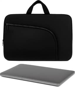Capa para Notebook 15.6 Polegadas, Resistente à Água, Leve (150g), com Alça e Bolso Frontal, Case Protetora Slim para Trabalho, Faculdade e Viagem, Alça Reforçada, Neoprene - Qualidade Premium