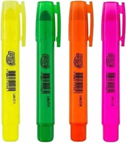 Caneta Marca Texto Fluorescente Gel 4 Cores, BRW
