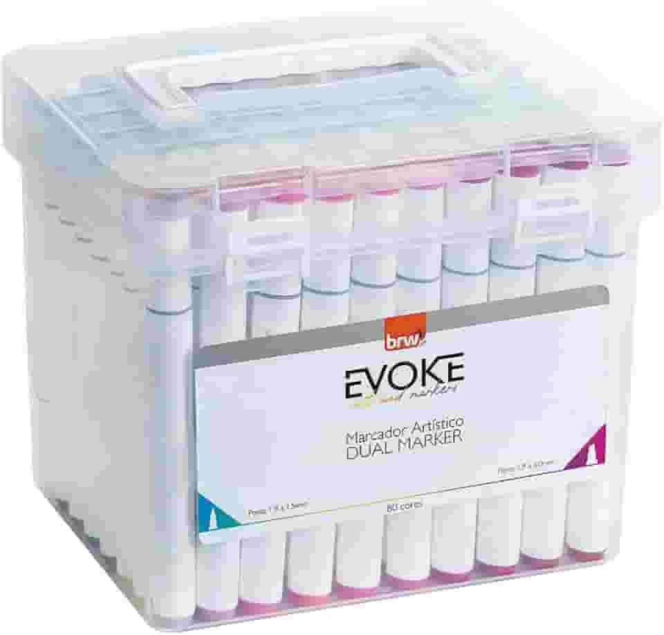 BRW Pincel Marcador Artistico Evoke Dual Marker 80 Cores