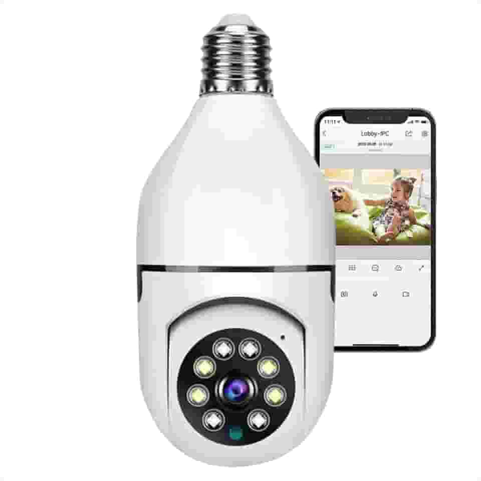 Câmera Segurança Lâmpada Ip Wifi 360° Full HD Yoosee Inteligente Prova D'água Giratória Visão Noturna Infravermelho Detecção de Movimentos 1080P HD Bivolt Premium