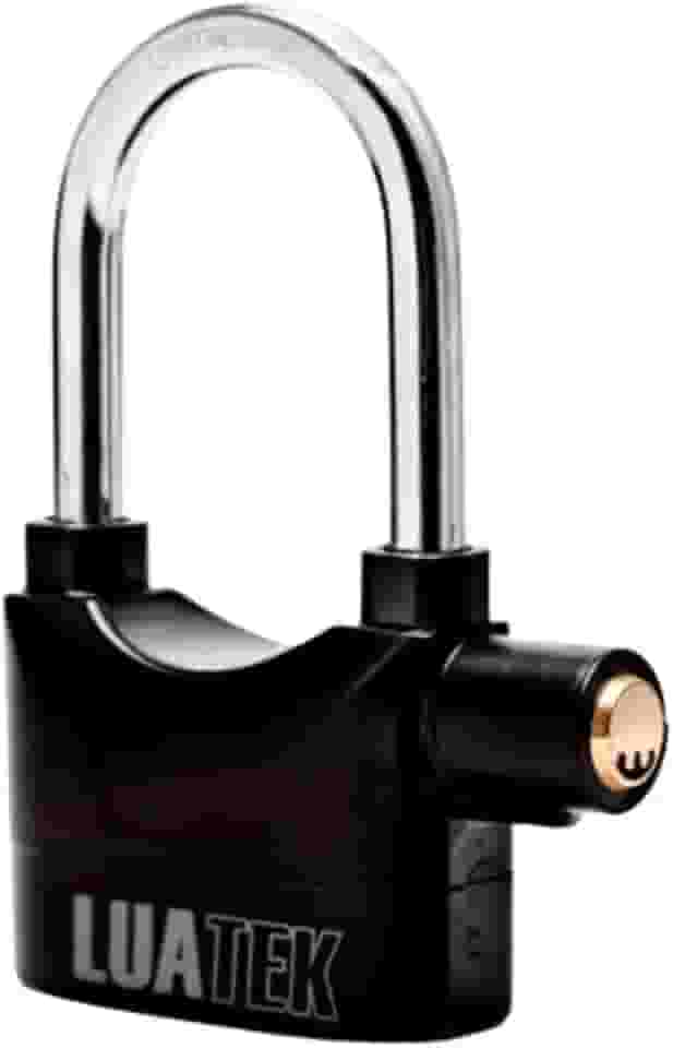 Cadeado Com Alarme Antifurto, Possui 3 Chaves Ideal Para Motos, Bicicletas, Portas, Galpões Com volume Do Som á 110db Sensor De Movimento Resistete A Chuva Modelo LK-BL16 (Preto)