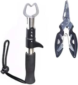 Kit Alicate Pega Peixe Inox Mais Alicate De Pesca Tira Anzol