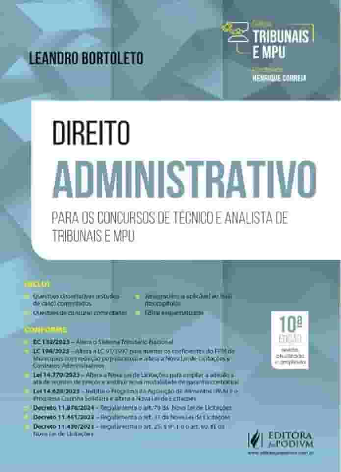 Tribunais E Mpu - Direito Administrativo - Para Analista - 10ª Edição (2024)
