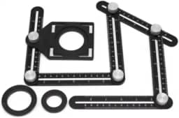 Régua De Alumínio Dobrável De Medição Multi Ângulo./Marcador Para Dois Furos Régua Multi Ângulo Obra Pedreiro ferramenta profissional de piso de madeira, régua de medição