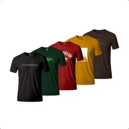 Kit 5 Camisas Camisetas Masculinas 100% Algodão