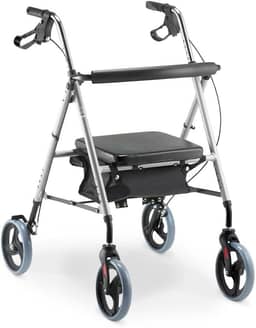 Andador de Alumínio Dobrável 4 Rodas com Assento suporta até 110kg D12 Dellamed