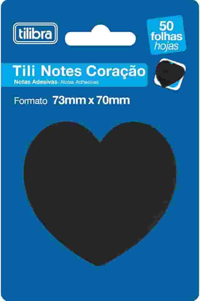 Tilibra - Bloco Adesivo Tili Notes 73x70mm 50 Folhas Coração Preto