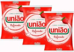 AÇÚCAR REFINADO UNIÃO 1KG - KIT COM 3 UNIDADES