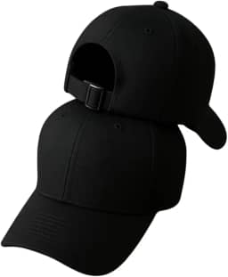 Boné Liso Preto Basico Ajustavel de Fitão Masculino Feminino Aba Curva Strapback