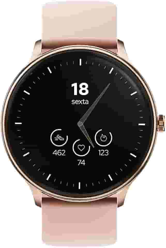 WB Watch Smartwatch 46mm Redondo, tela 1,39", ultra leve, fitness tracker, com monitoramento e temperatura corporal, análise de sono e Watchfaces Rosa