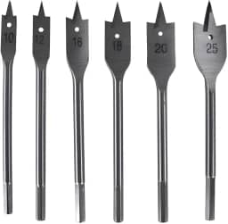 Kit 6 Brocas Chatas Para Madeira Jogo De 10 A 25mm