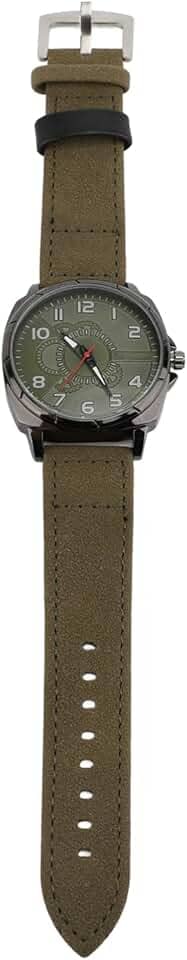 Homem analógico relógio analógico Ultra Thin Big Face vintage PU Strap Strap Japanese Quartz Movimento Mineral Glass Watch para atividades ao ar livre Reuniões de negócios