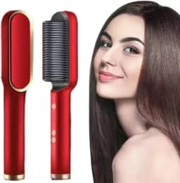 Escova Pente Alisadora de Cabelo Elétrica Bivolt 110V/220V | Controle De Temperatura | Cerâmica Turmalina | Portátil Segura | Pente Anti Queimadura | Todos Tipos de Cabelos