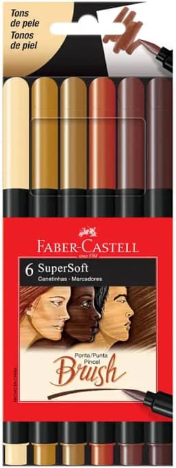 Faber-Castell CANETA BRUSH SUPERSOFT - TONS DE PELE, Modelo: 15.0706SOFTTP
