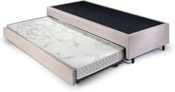 Bicama Solteiro King 96x203x28cm Suede e Colchão Auxiliar D23 78x188x12cm Ecoline Bege