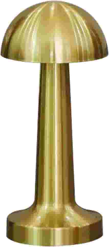 BEMMY Luminária de Mesa,Luminária Abajur Mesa Led 1800mAh Dimerizável Sem Fio Recarregável, Toque Candeeiro de Mesa Luz Noturna,Candeeiro de mesa recarregável USB (TD03-Golden)