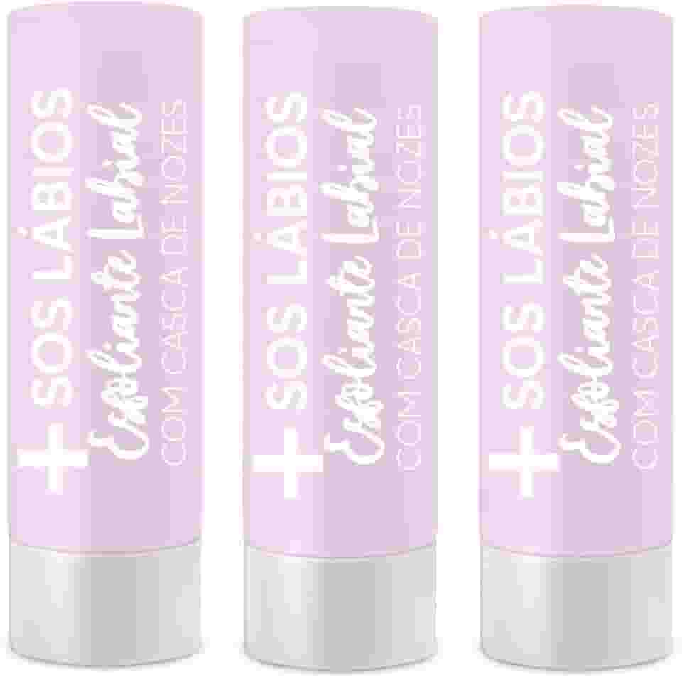 Kit 3 unidades - SOS Lábios Esfoliante Labial 3, 5Gr Top Beauty, Top Beauty
