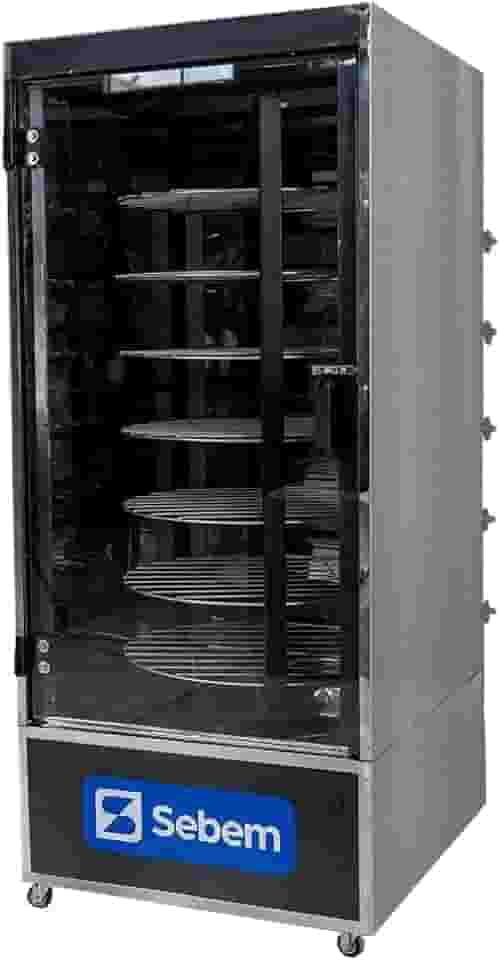 Assador Máquina de Assar Frango e Carnes Frangueira a Gás Giratório 120kg 48 Frangos Sebem