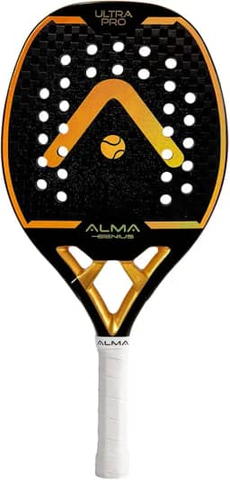 Raquete Beach Tennis Carbono 12K Ultrapro Preta Dourado Alma Genius