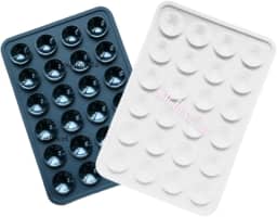 Genérico KIT com 2 Suporte Premium - Adesivo Capa de Celular com Ventosa de Sucção Silicone Telefone Iphone Android - Preto e Branco