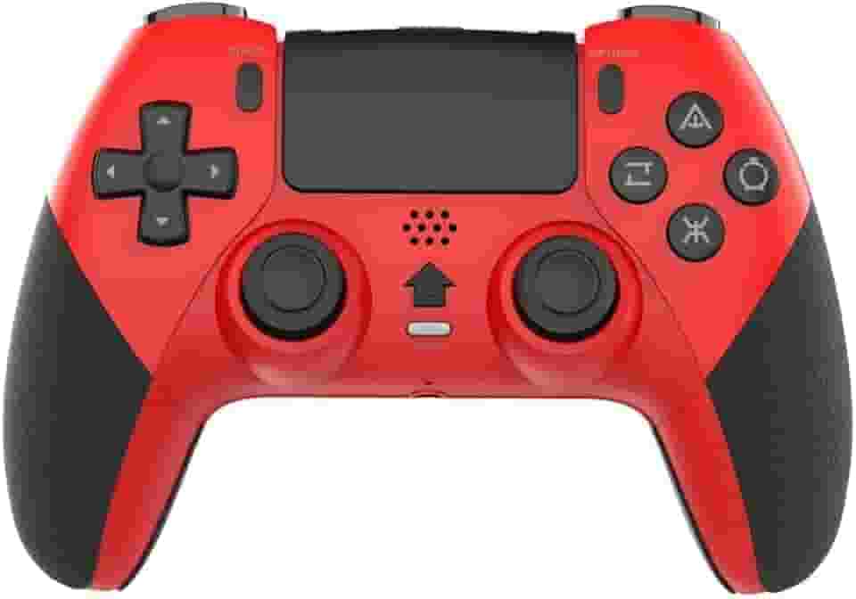 Controle de jogo sem fio para PS4/PC/Android/iOS, gamepad Bluetooth com Turbo, vibração dupla, movimento de 6 eixos, programação macro, bateria de longa duração, compatível com jogos PS4 no PS5