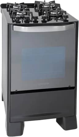 SUGGAR FOGÃO MASTER GRILL PRETO MESA DE VIDRO 4 BOCAS TRIPLA CHAMA GRILL 110V TREMPE FERRO FUNDIDO ACENDIMENTO SUPERAUTOMÁTICO FGVMTG411PT