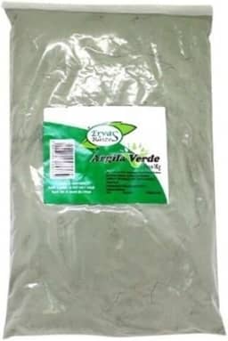 Argila Verde 100% Pura Pacote de 1 Kg Ervas e Raízes