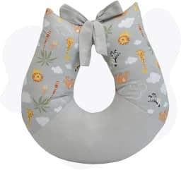 Almofada Amamentação Apoio Para Amamentar Mamãe E Bebê (Safari Cinza)
