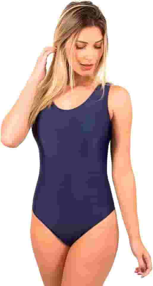 Maiô Nataçaõ Bella Fiore Liso Hidroginástica Tradicional Sem Bojo e Alças Médias